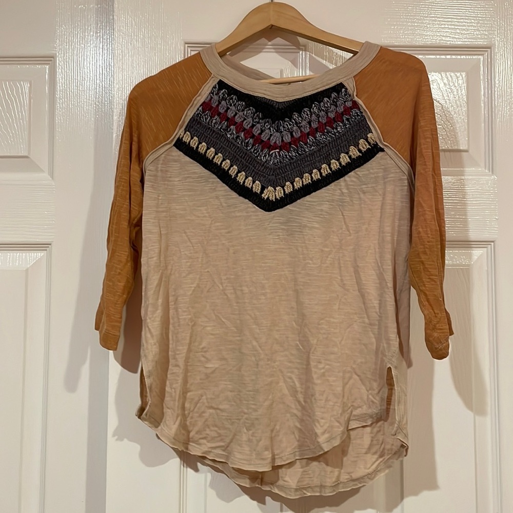 Free People Shirt with Knit Detail